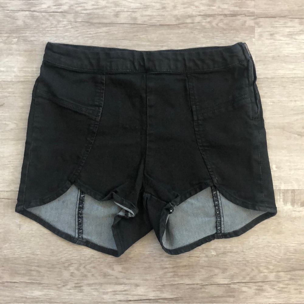 Free people high rise black denim shorts